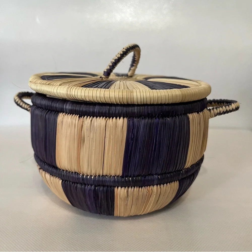 Vintage Hand Woven Tribal Basket
